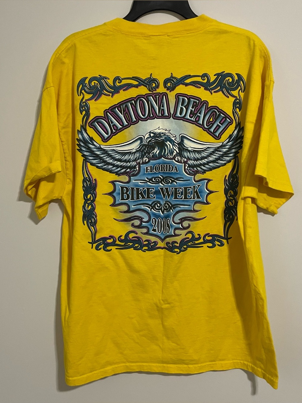 Vtg Motorcycle Bike Week Daytona Beach Florida Biker Eagle 2008 T-Shirt Size XL